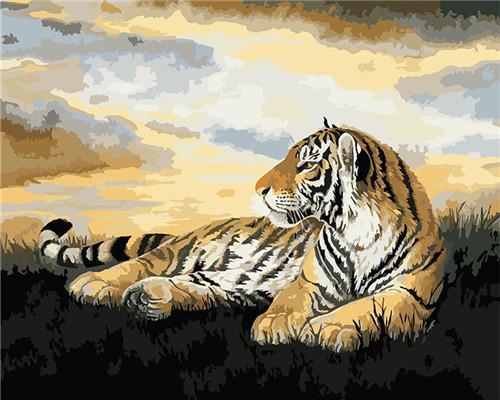 Animal Tiger Paint By Numbers Canvas Wall Set PBNTIGW11