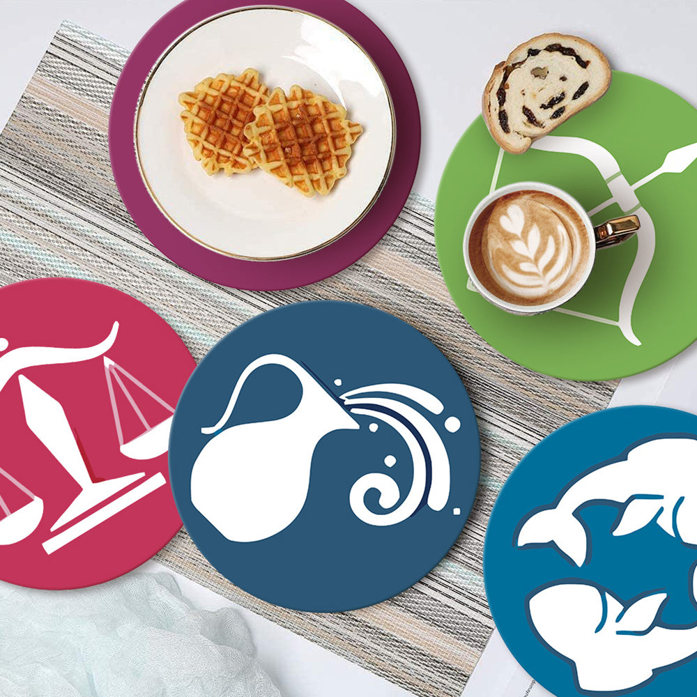 12 Stuks Cartoon Sterrenbeeld Logo Placemats Placemats Schilderen op Nummers