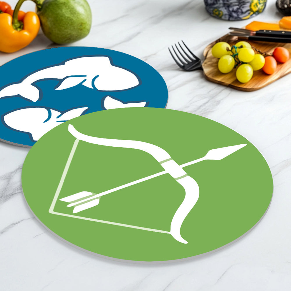 12 Stuks Cartoon Sterrenbeeld Logo Placemats Placemats Schilderen op Nummers