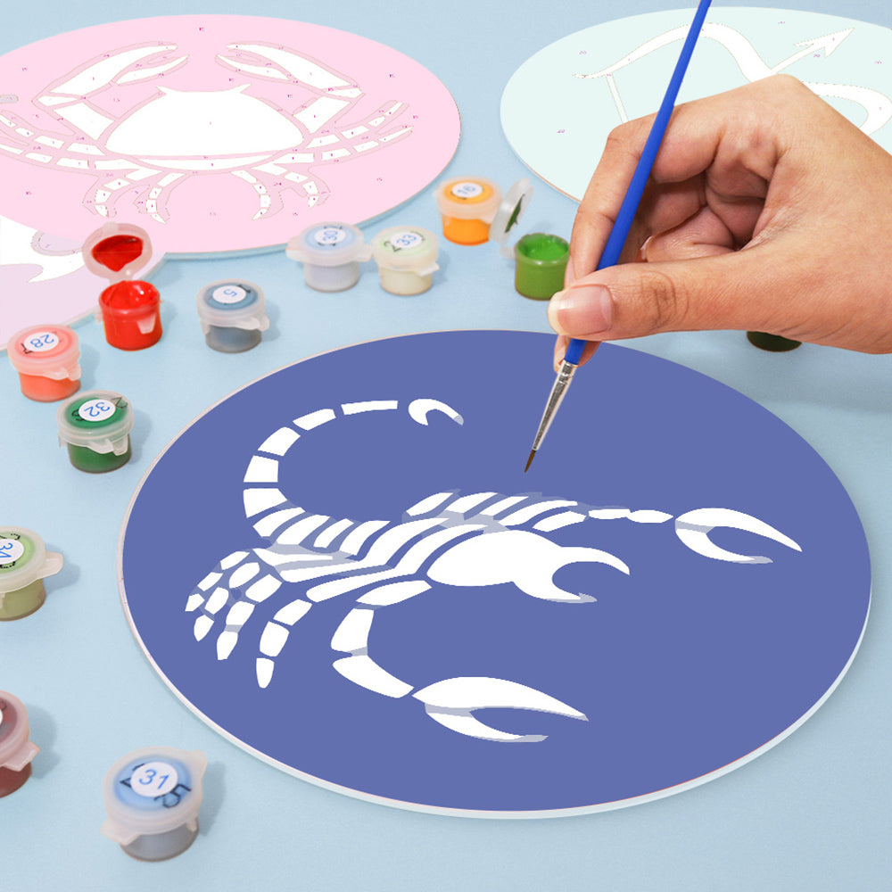12 Stuks Dierenriem Tekens Placemats Schilderen op Nummers