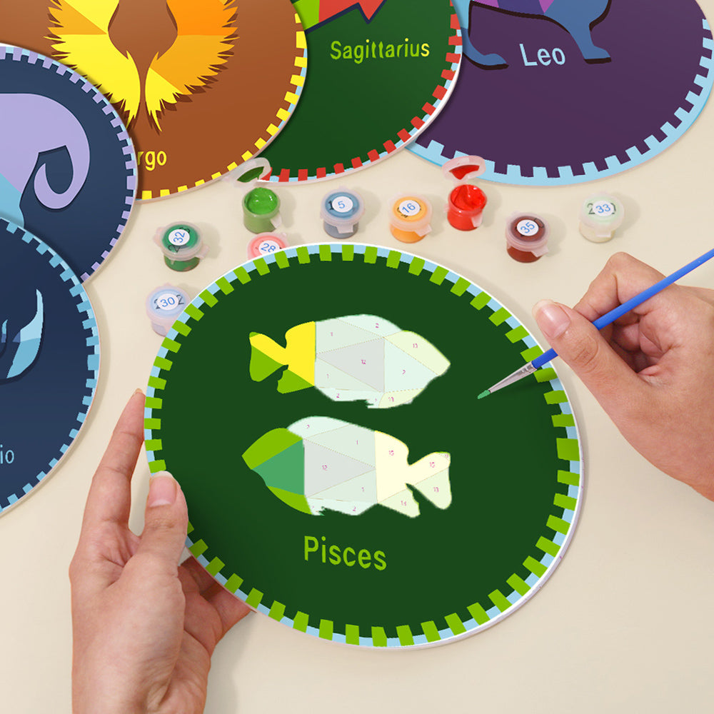 12 Stuks Sterrenbeeld Serie Placemats Schilderen op Nummers