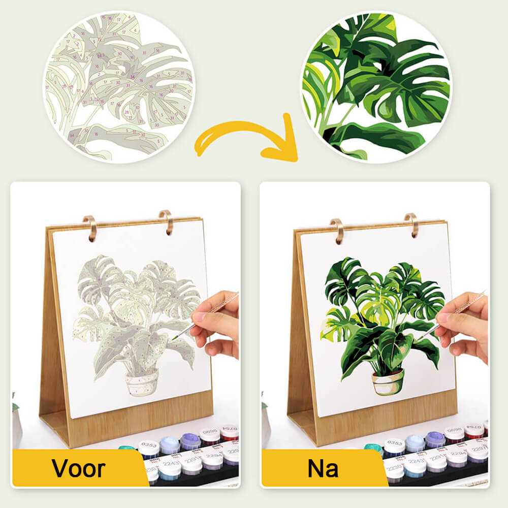 2026 Bureaukalender Schilderen op Nummers | Groene Potplant