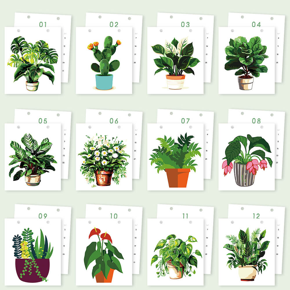 2026 Bureaukalender Schilderen op Nummers | Groene Potplant