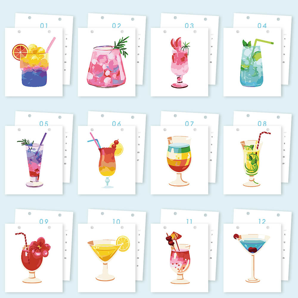 2026 Bureaukalender Schilderen op Nummers | Heerlijke Cocktails