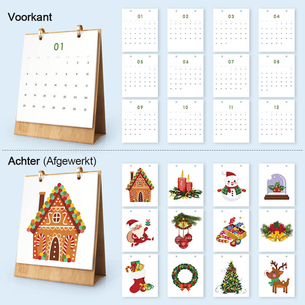 2026 Bureaukalender Schilderen op Nummers | Kerstversieringen