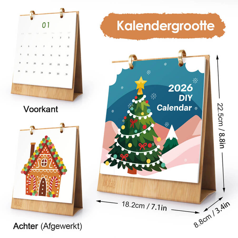 2026 Bureaukalender Schilderen op Nummers | Kerstversieringen