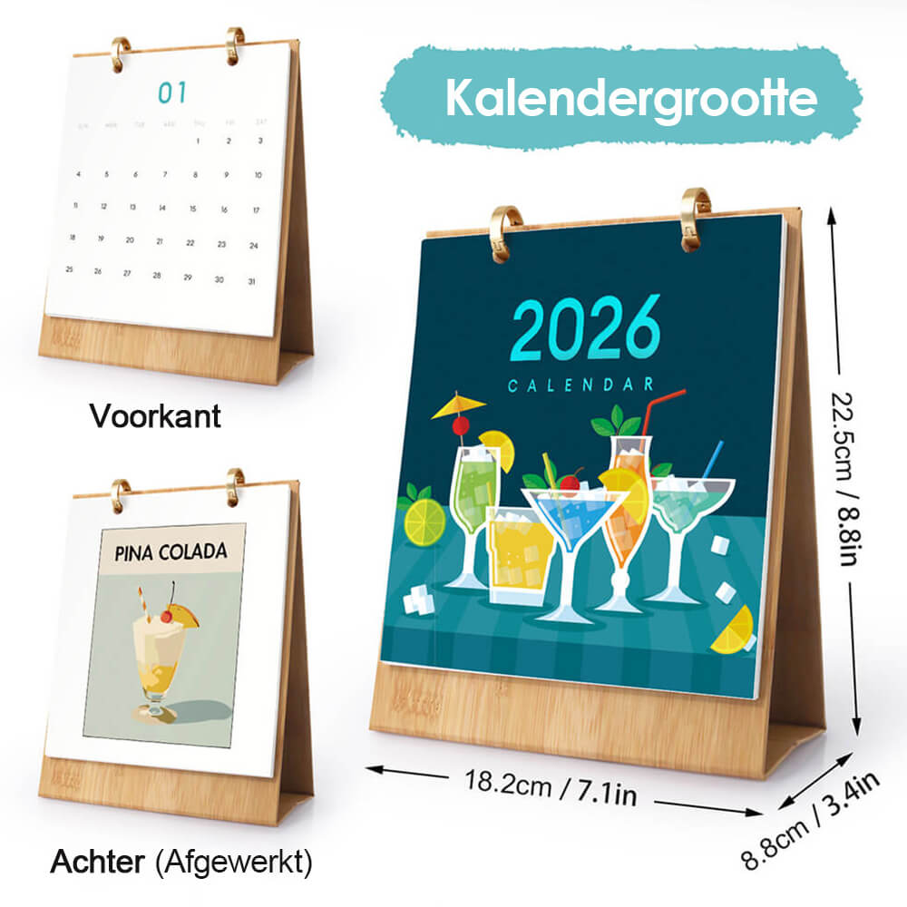 2026 Bureaukalender Schilderen op Nummers | Luxe Cocktails