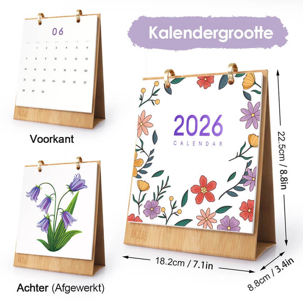 2026 Bureaukalender Schilderen op Nummers | Prachtige Bloemen