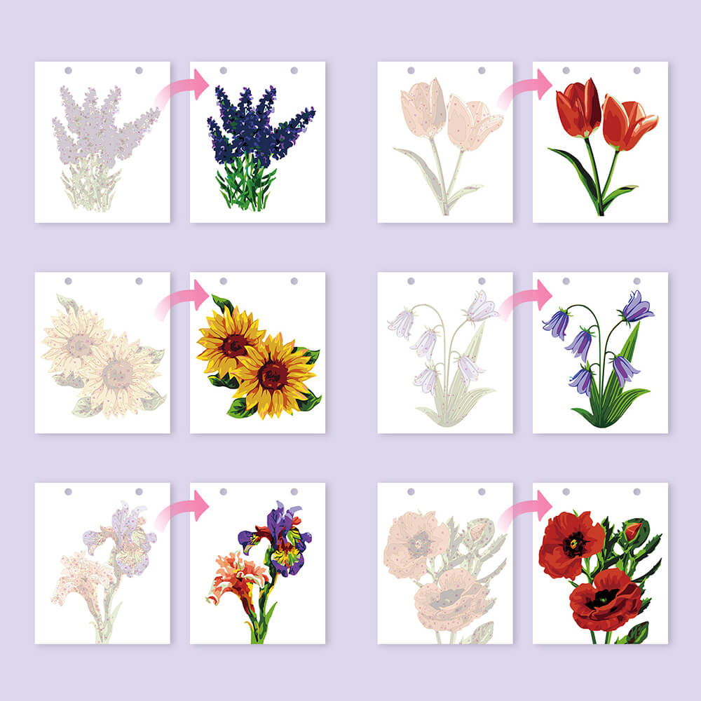 2026 Bureaukalender Schilderen op Nummers | Prachtige Bloemen
