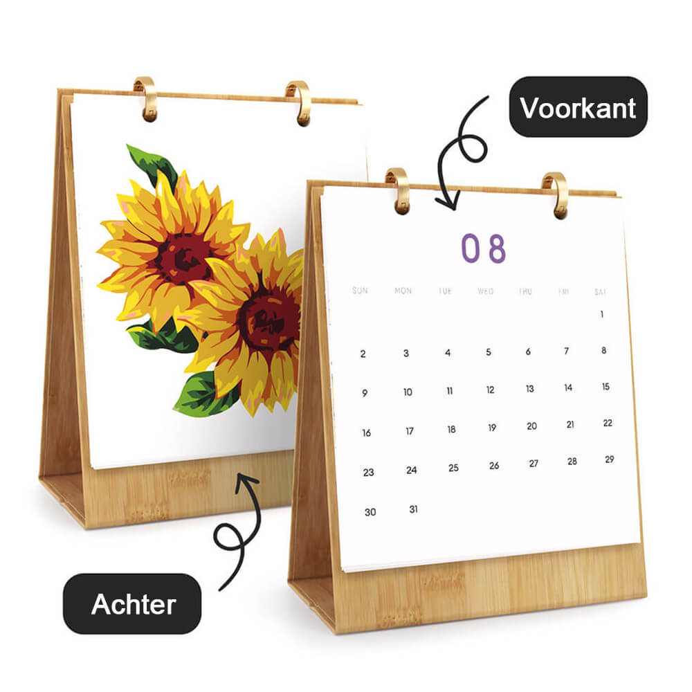 2026 Bureaukalender Schilderen op Nummers | Prachtige Bloemen