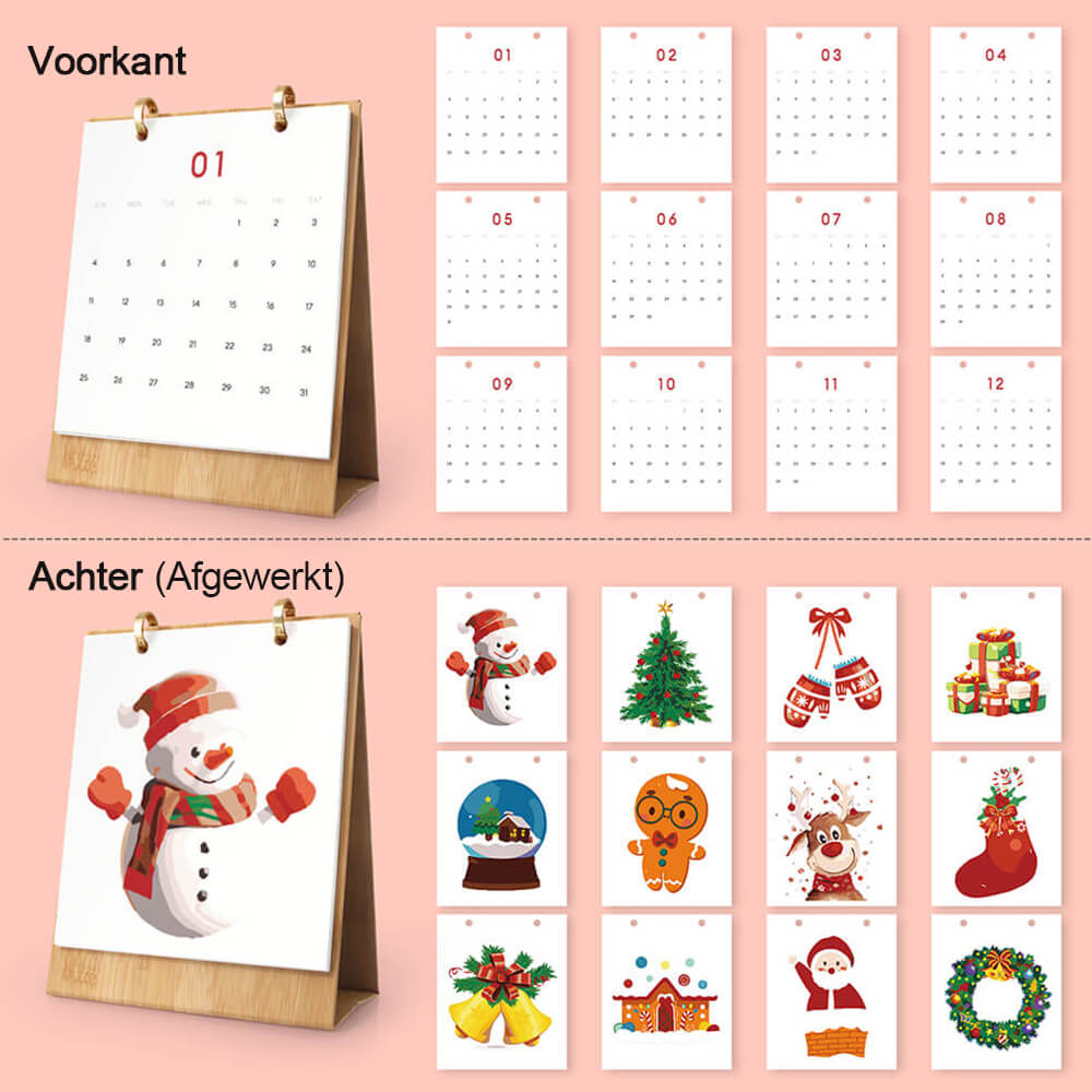 2026 Bureaukalender Schilderen op Nummers | Vrolijk Kerstfeest