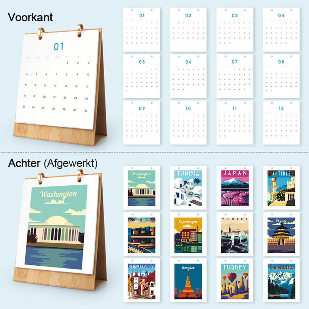2026 Bureaukalender Schilderen op Nummers | Wereldreizen