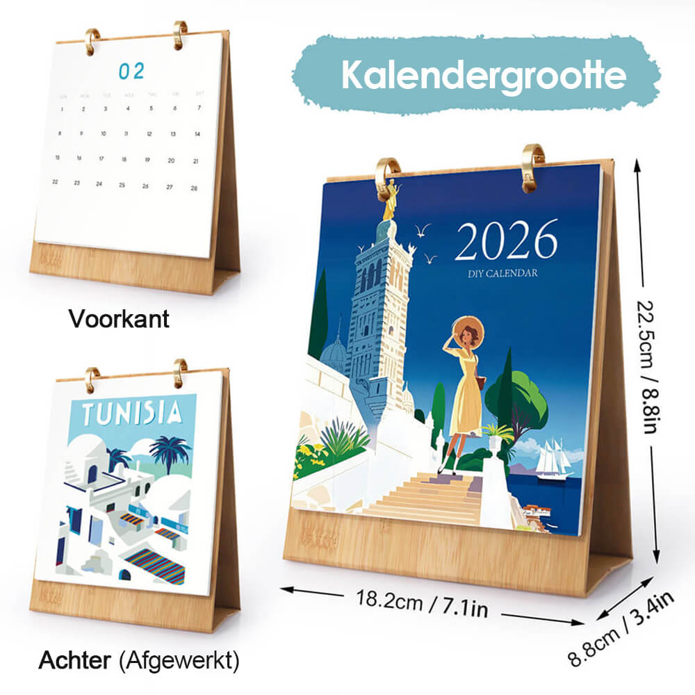 2026 Bureaukalender Schilderen op Nummers | Wereldreizen