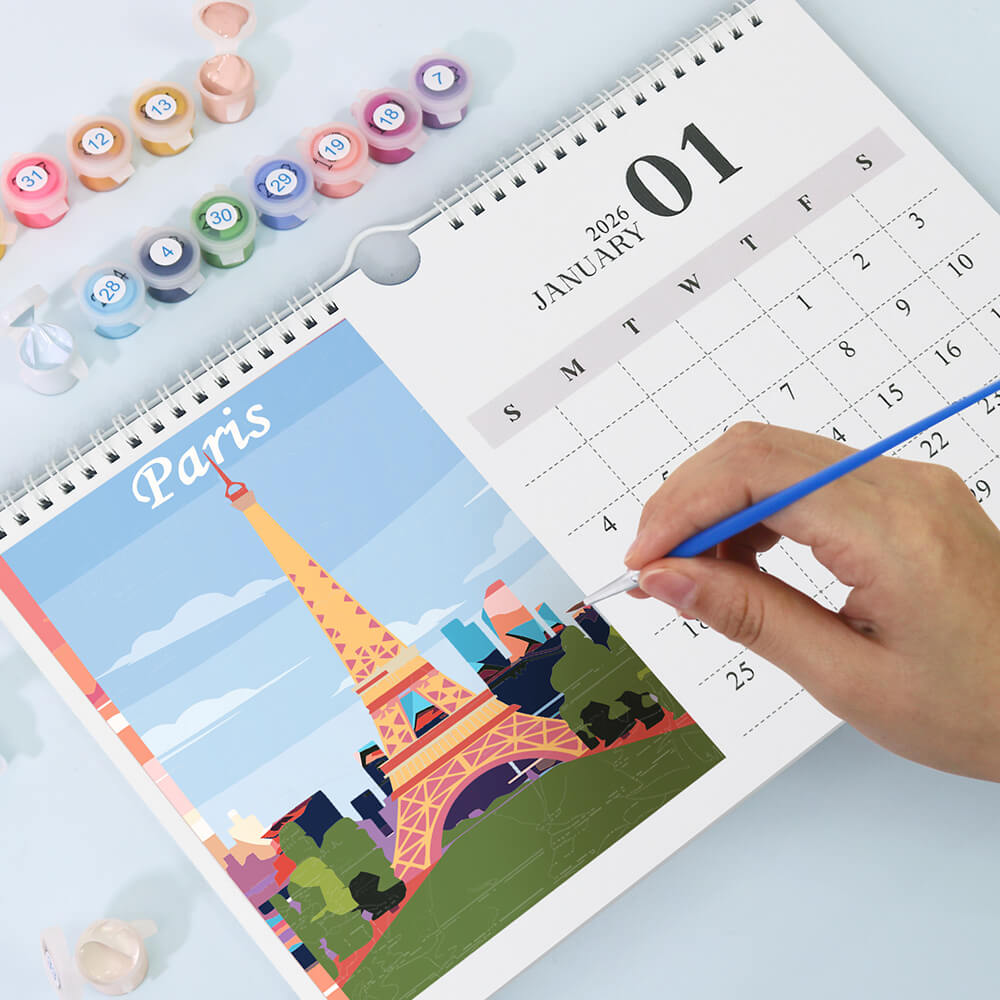 2026 Wandkalender Schilderen op Nummers | Beroemde Stadsmonumenten