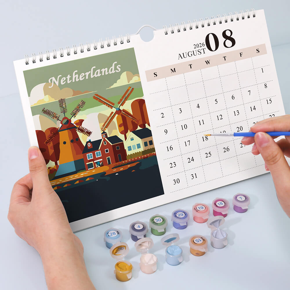 2026 Wandkalender Schilderen op Nummers | Beroemde Stadsmonumenten