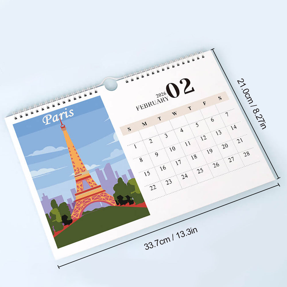 2026 Wandkalender Schilderen op Nummers | Beroemde Stadsmonumenten