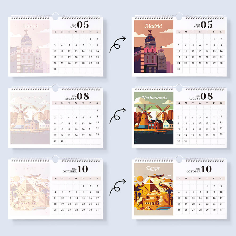 2026 Wandkalender Schilderen op Nummers | Beroemde Stadsmonumenten