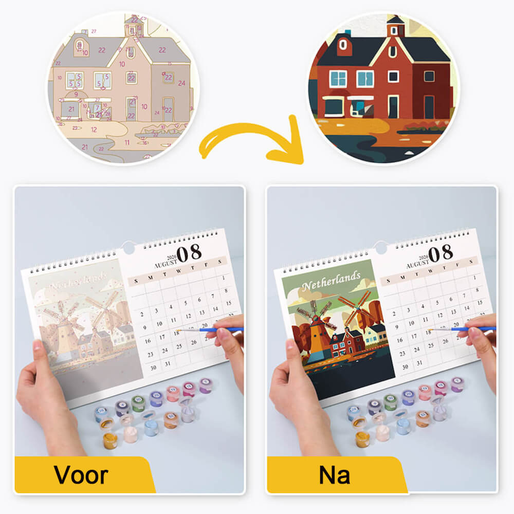2026 Wandkalender Schilderen op Nummers | Beroemde Stadsmonumenten