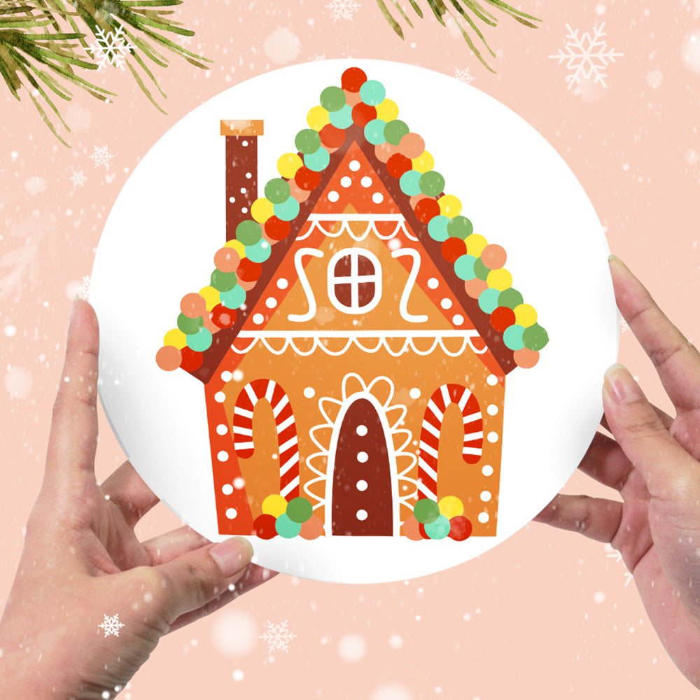 4 Stuks Cartoon Kerstkasteel Placemats Schilderen op Nummers