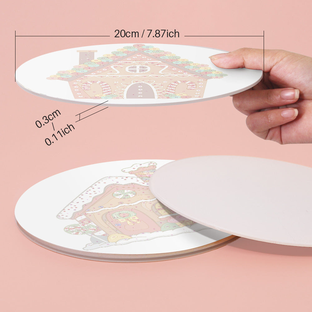 4 Stuks Cartoon Kerstkasteel Placemats Schilderen op Nummers