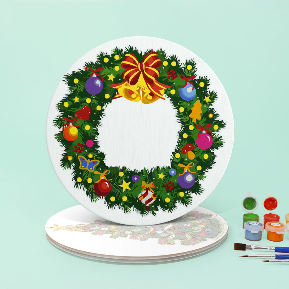 4 Stuks Kerstboom en Slinger Placemats Schilderen op Nummers