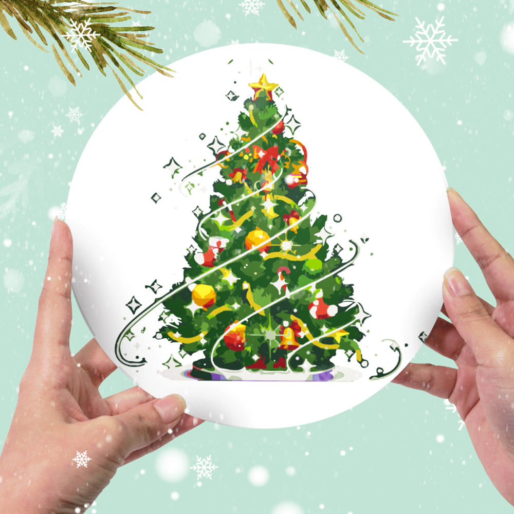 4 Stuks Kerstboom en Slinger Placemats Schilderen op Nummers
