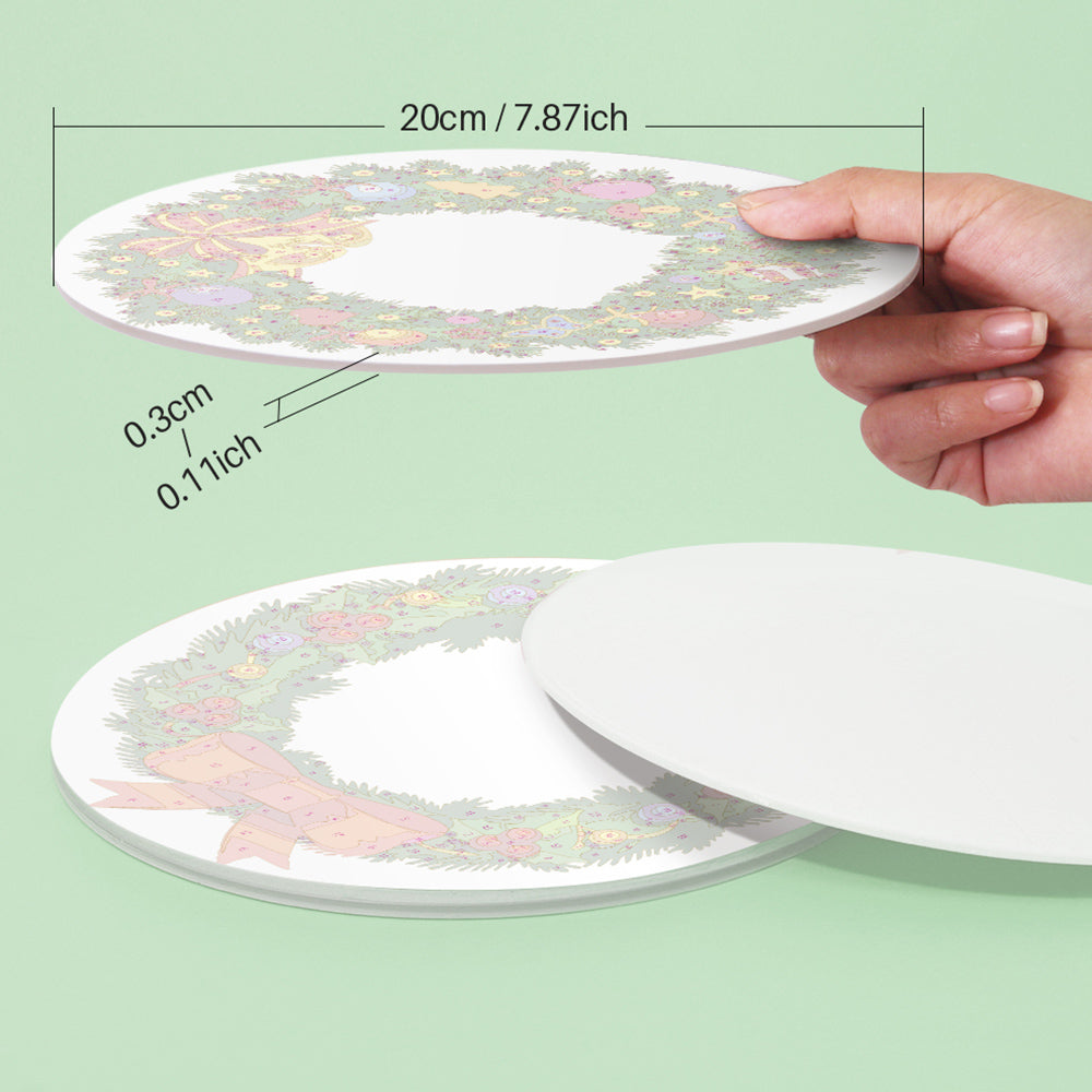 4 Stuks Kerstboom en Slinger Placemats Schilderen op Nummers
