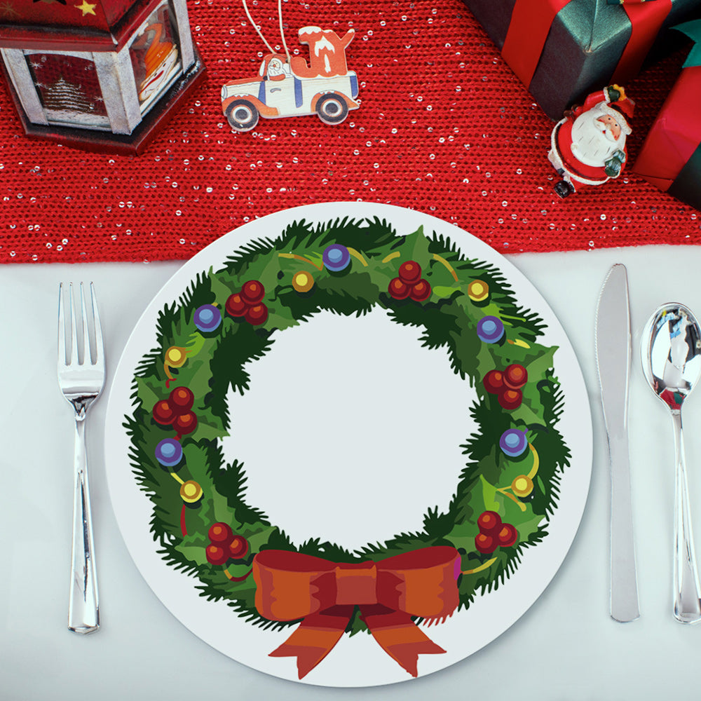 4 Stuks Kerstboom en Slinger Placemats Schilderen op Nummers