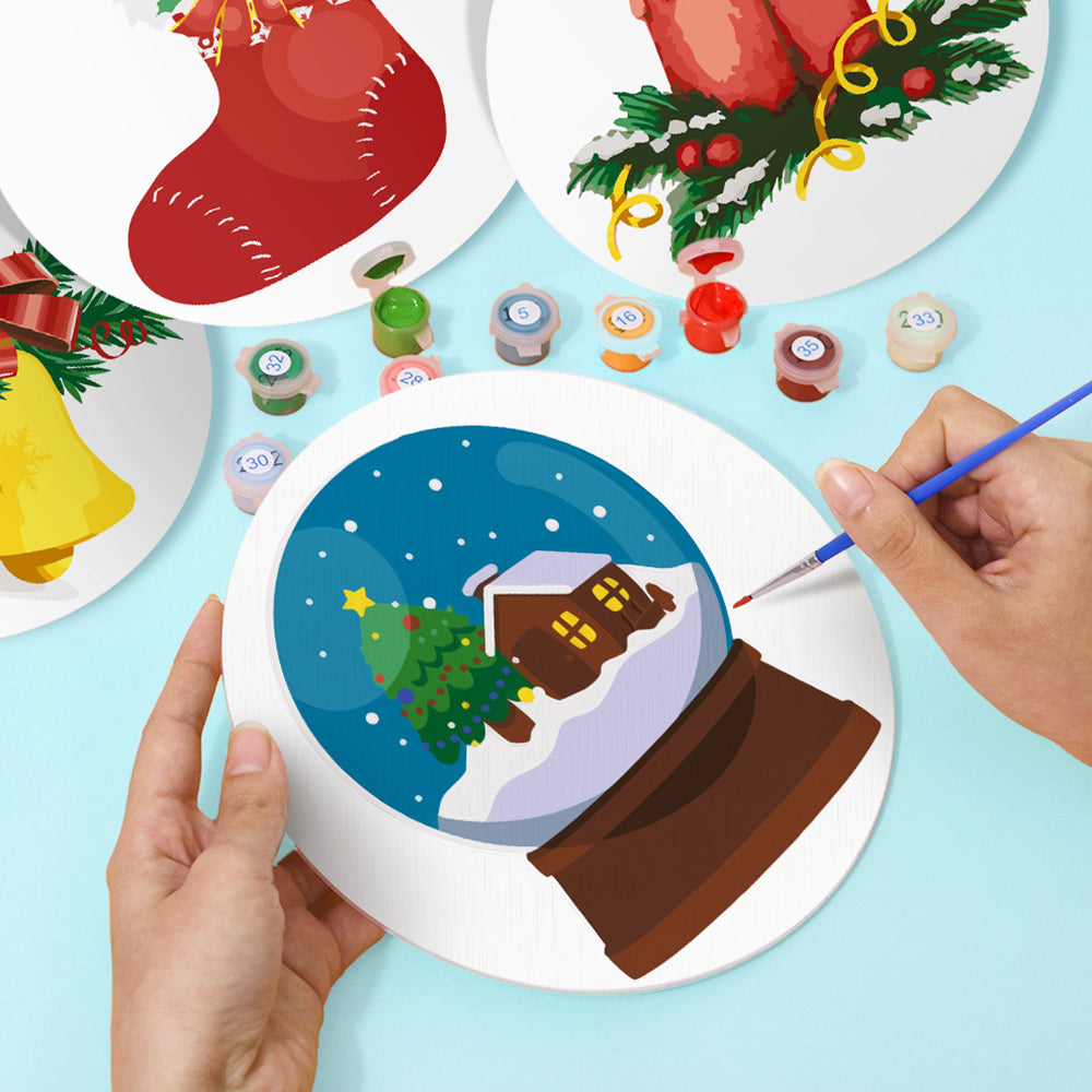 4 Stuks Kerstdecoraties Placemats Schilderen op Nummers