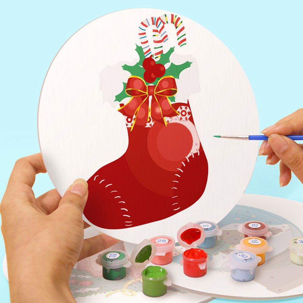 4 Stuks Kerstdecoraties Placemats Schilderen op Nummers