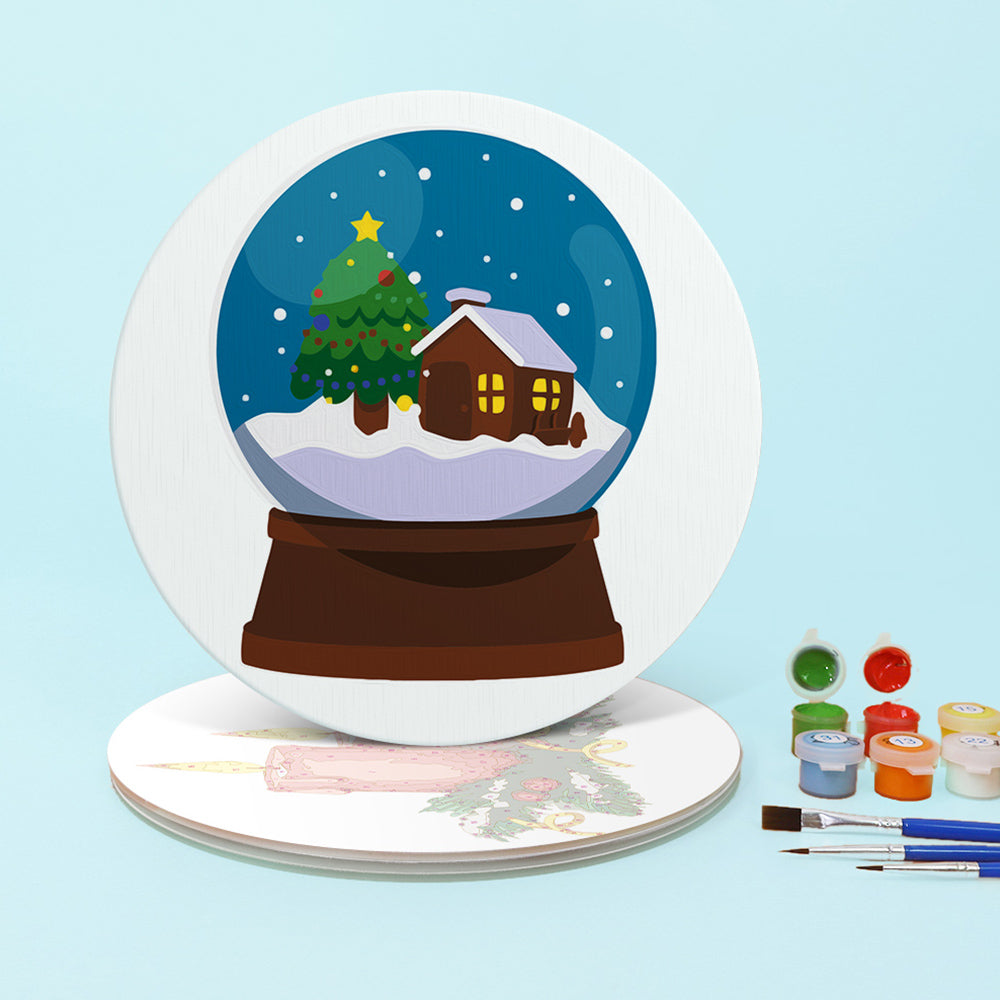 4 Stuks Kerstdecoraties Placemats Schilderen op Nummers