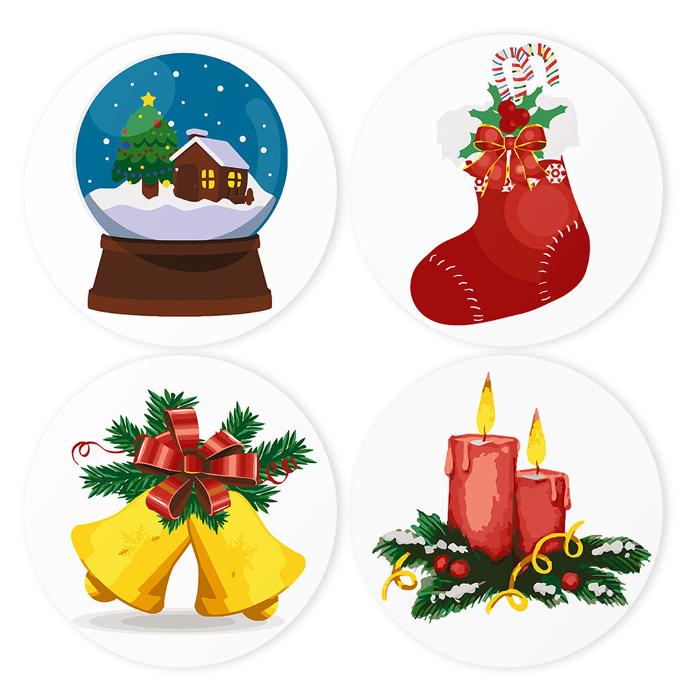 4 Stuks Kerstdecoraties Placemats Schilderen op Nummers