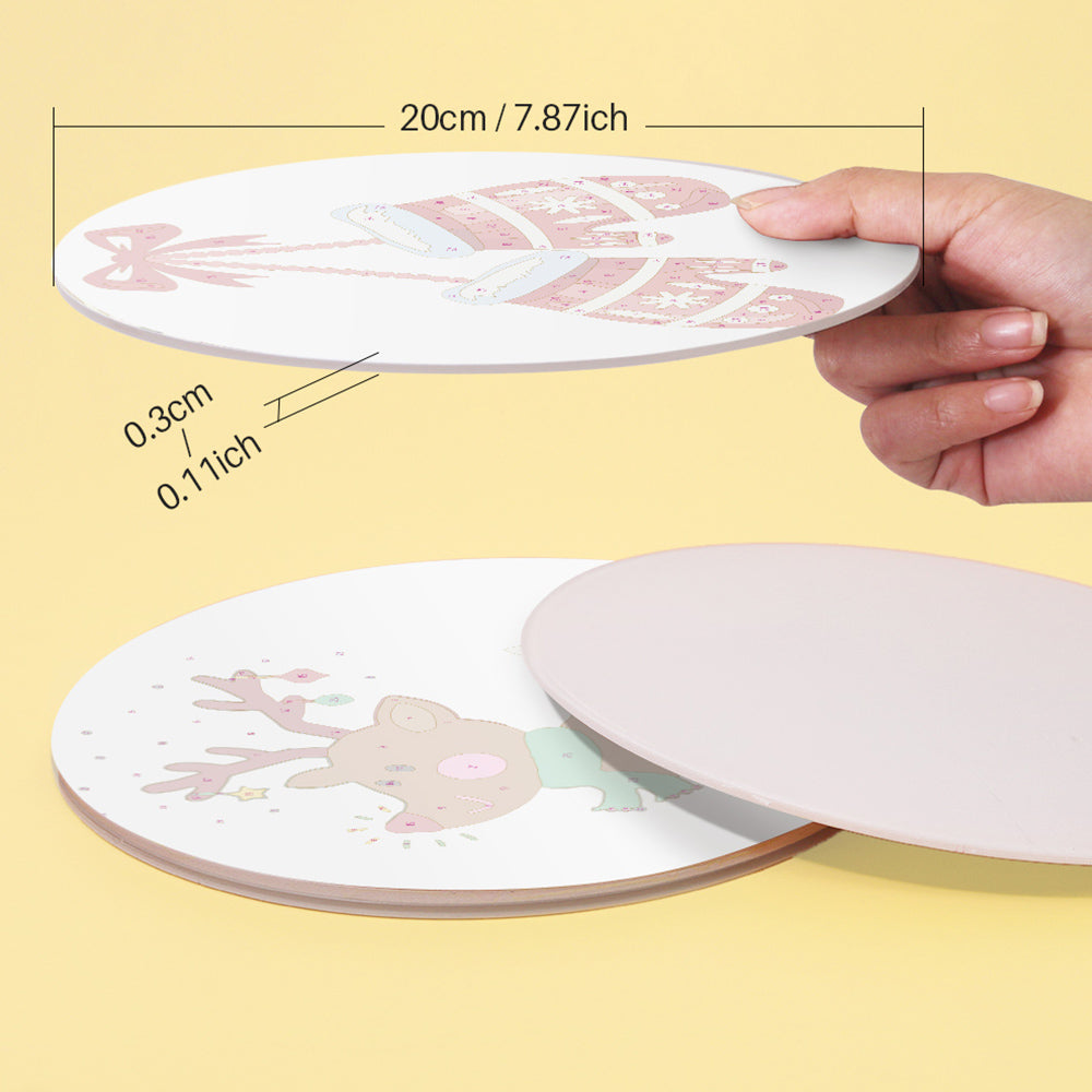 4 Stuks Kersthandschoenen en Bellen Placemats Schilderen op Nummers