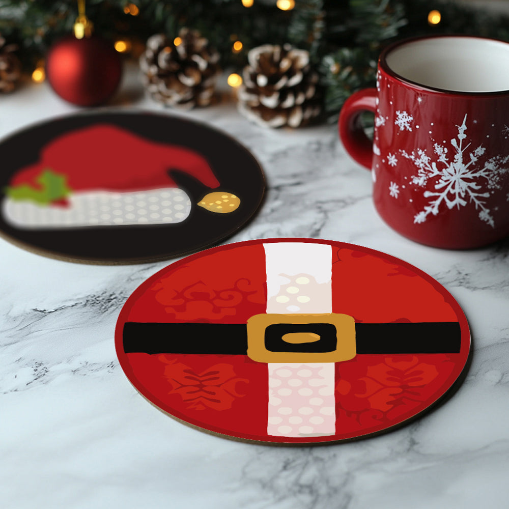 4 Stuks Kerstkostuums Onderzetters Schilderen op Nummers