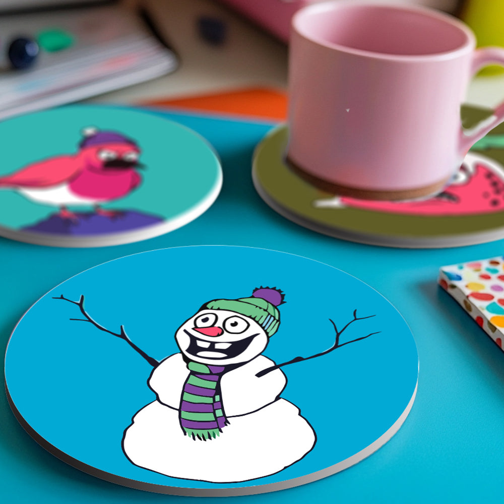 4 Stuks Kerstmis Dieren Onderzetters Schilderen op Nummers