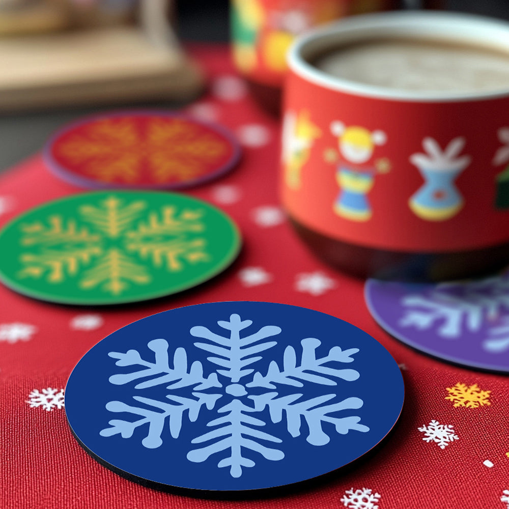 4 Stuks Kerstmis Sneeuwvlok Onderzetters Schilderen op Nummers