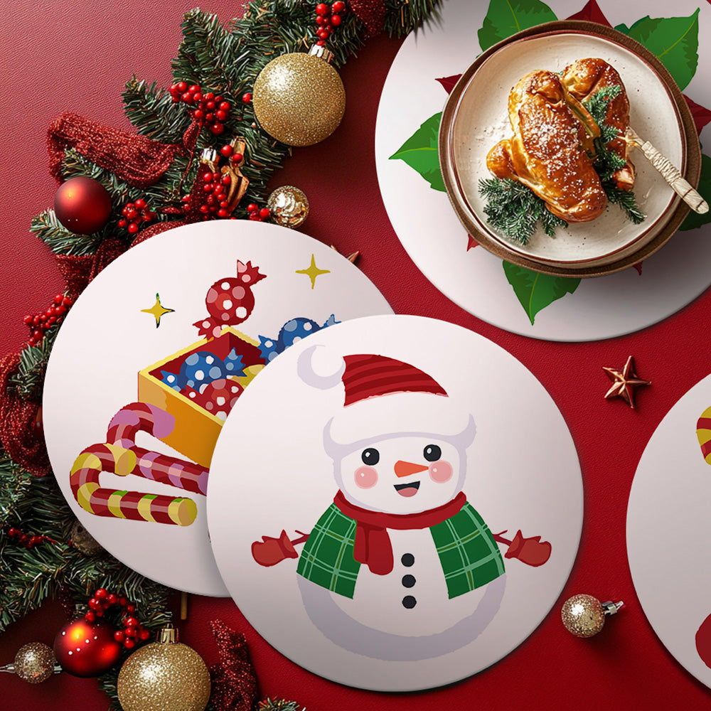 4 Stuks Kerstsnoep en Cadeau Placemats Schilderen op Nummers