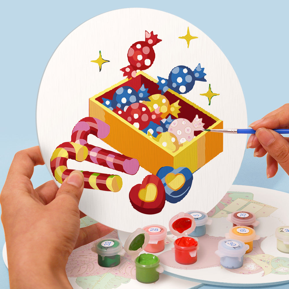 4 Stuks Kerstsnoep en Cadeau Placemats Schilderen op Nummers