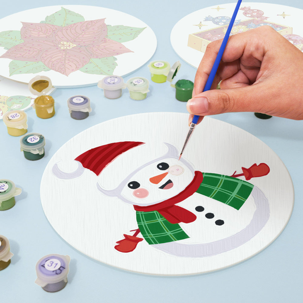 4 Stuks Kerstsnoep en Cadeau Placemats Schilderen op Nummers