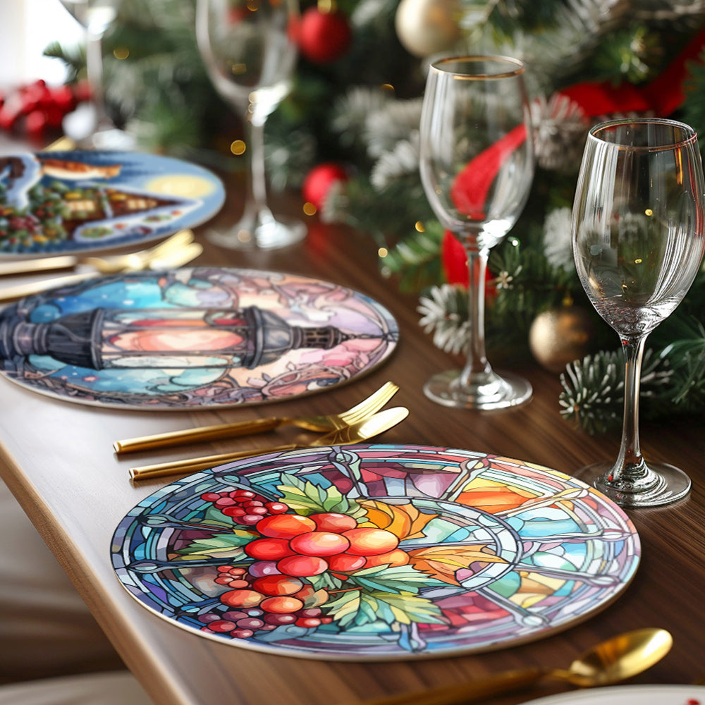4 Stuks Kerstthema Placemats Schilderen op Nummers