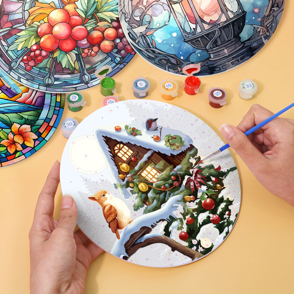 4 Stuks Kerstthema Placemats Schilderen op Nummers