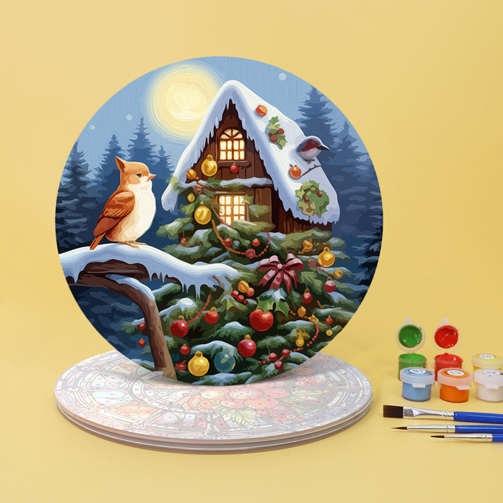 4 Stuks Kerstthema Placemats Schilderen op Nummers