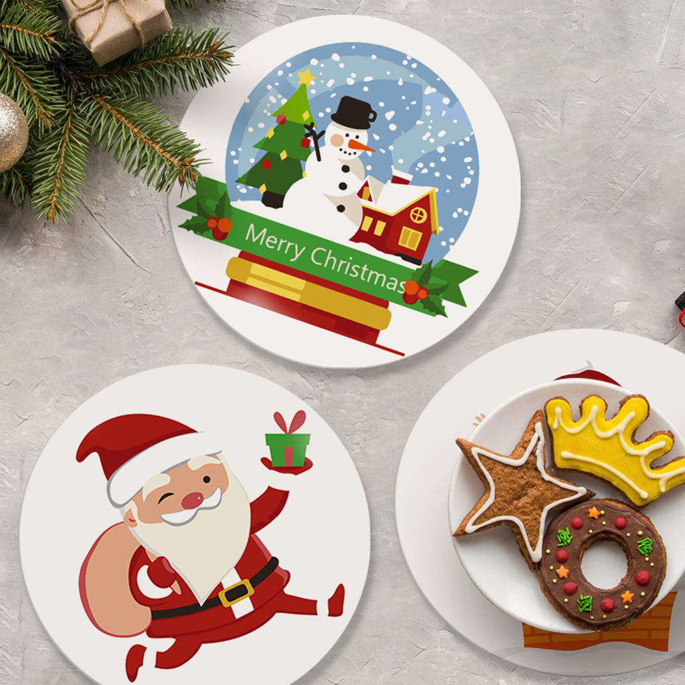 4 Stuks Vrolijke Kerstman Placemats Schilderen op Nummers