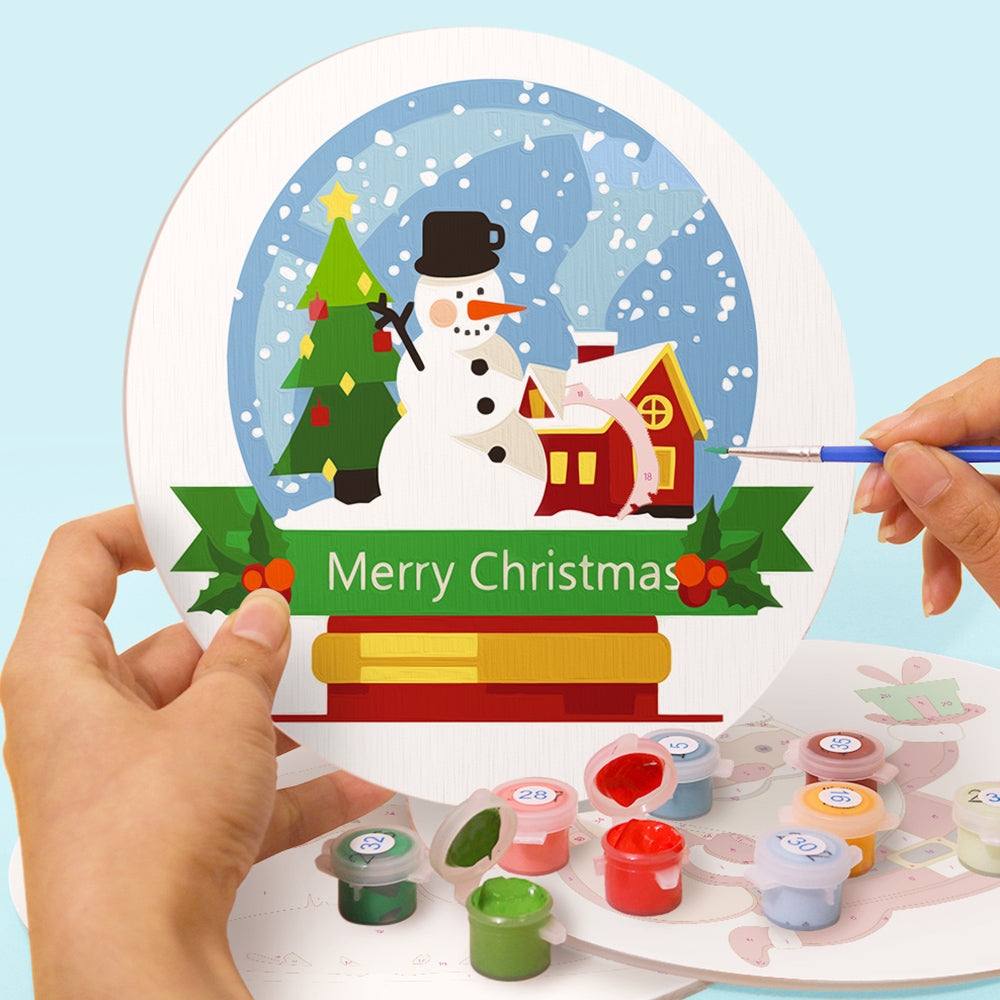 4 Stuks Vrolijke Kerstman Placemats Schilderen op Nummers