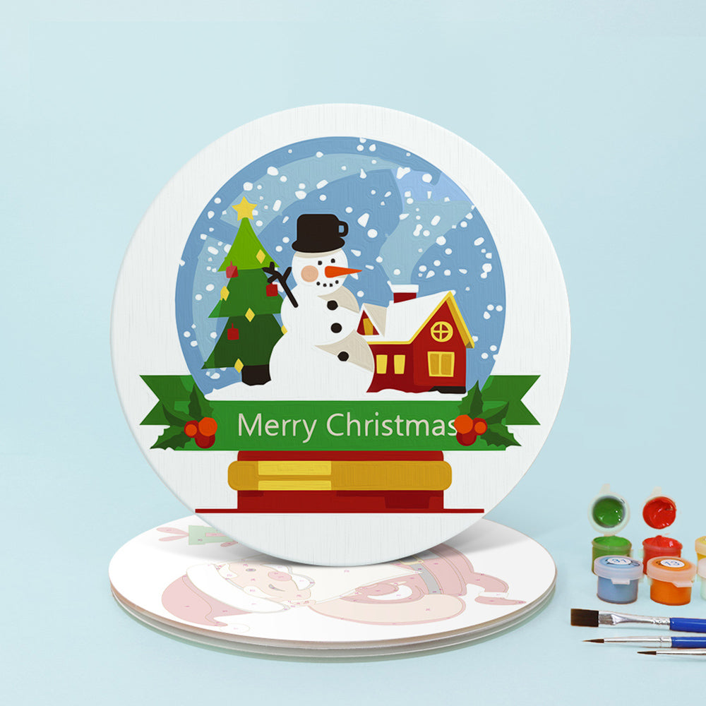 4 Stuks Vrolijke Kerstman Placemats Schilderen op Nummers