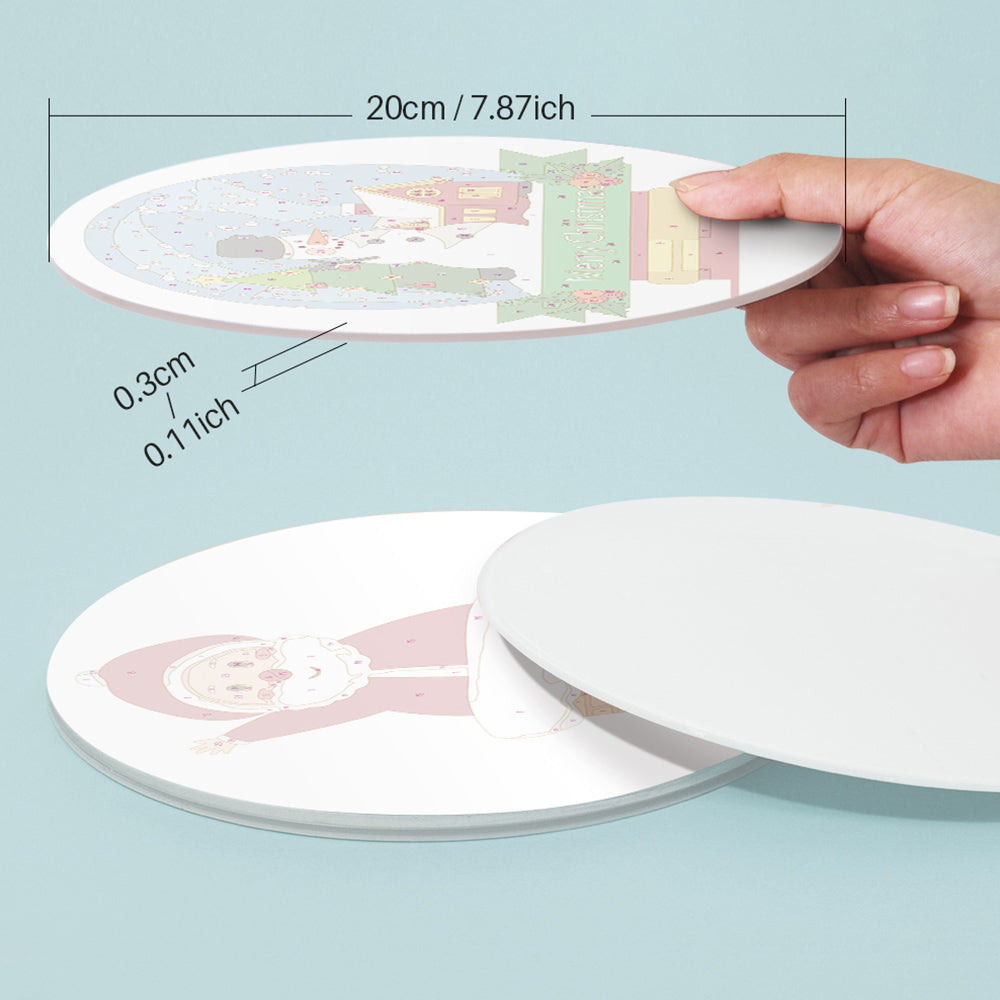 4 Stuks Vrolijke Kerstman Placemats Schilderen op Nummers