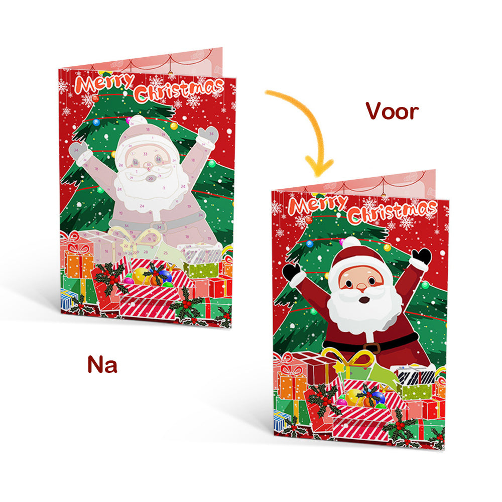 6 Kerstkaarten Schilderen op Nummers | Kerstman en Kerstboom