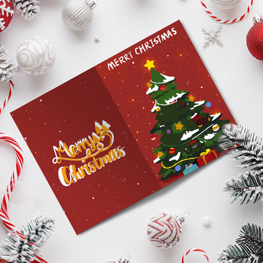 6 Kerstkaarten Schilderen op Nummers | Kerstman en Kerstboom