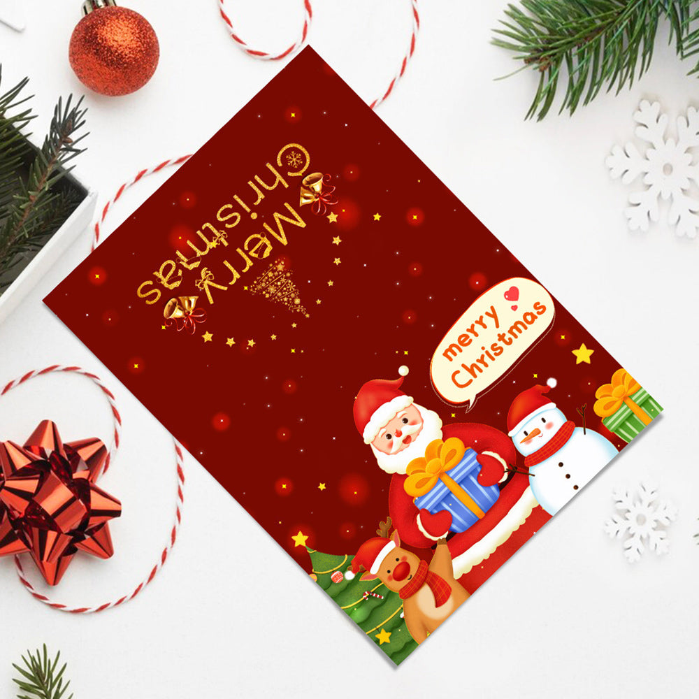 6 Kerstkaarten Schilderen op Nummers | Kerstman en Sneeuwpop