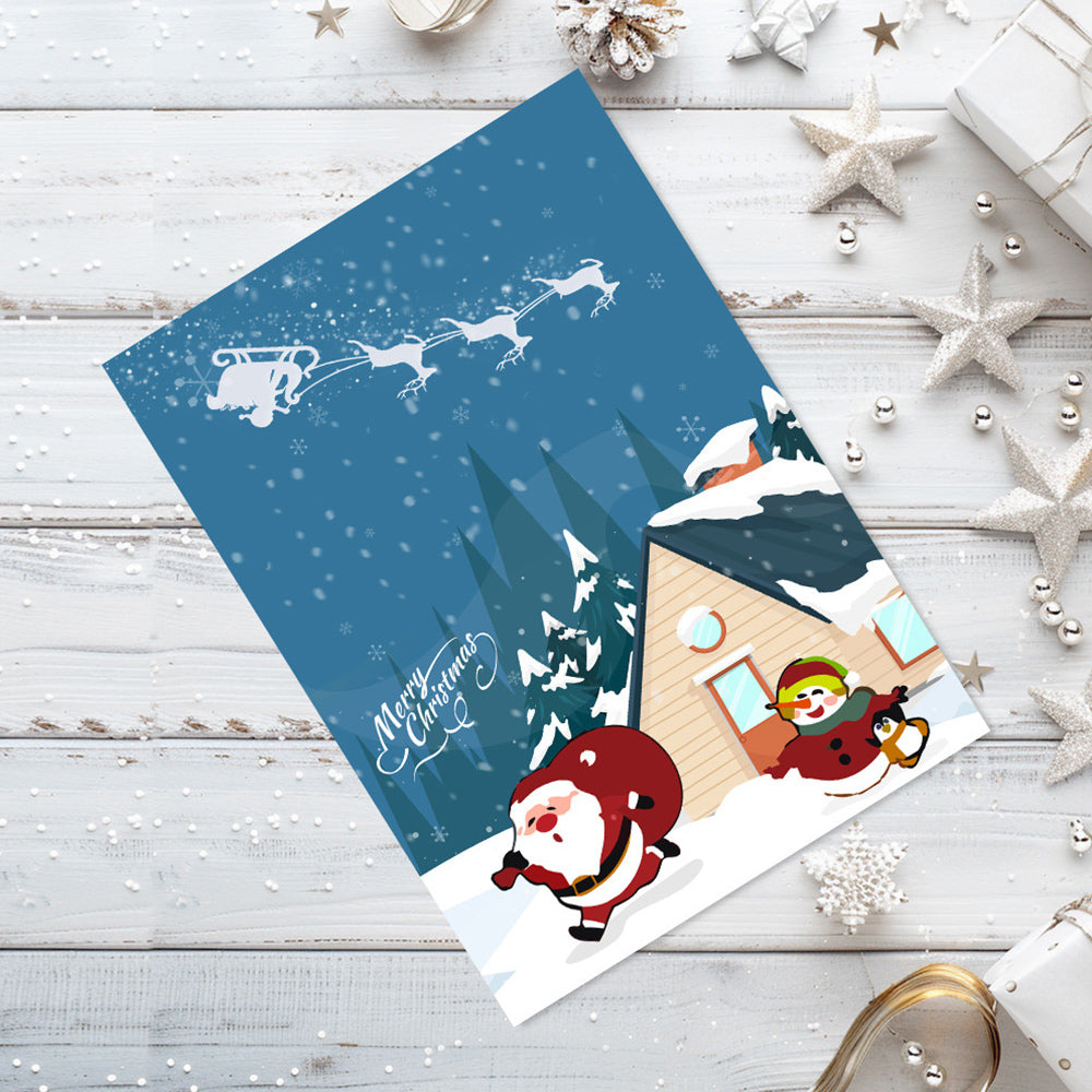 6 Kerstkaarten Schilderen op Nummers | Kerstman, Pinguïn en Rendier
